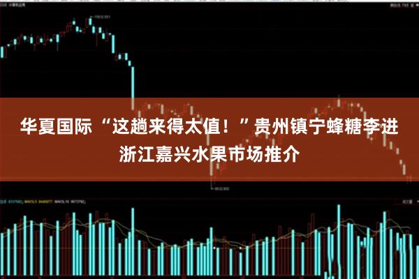 华夏国际 “这趟来得太值！”贵州镇宁蜂糖李进浙江嘉兴水果市场推介