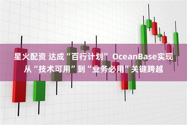 星火配资 达成“百行计划” OceanBase实现从“技术可用”到“业务必用”关键跨越